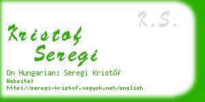 kristof seregi business card